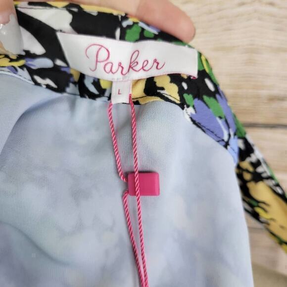 NWT Parker Kenna Silk Cannes Floral Top Large - Picture 7 of 10